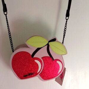 Betsey Johnson Sparkly Cherry Crossbody Purse 🍒